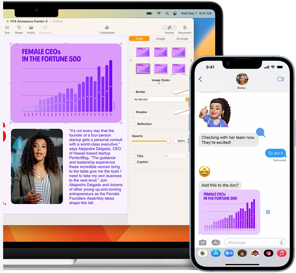 Mac and iPhone side by side