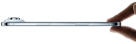 A thumb and forefinger holding iPhone Air, side exterior, Sky Blue color, very thin profile